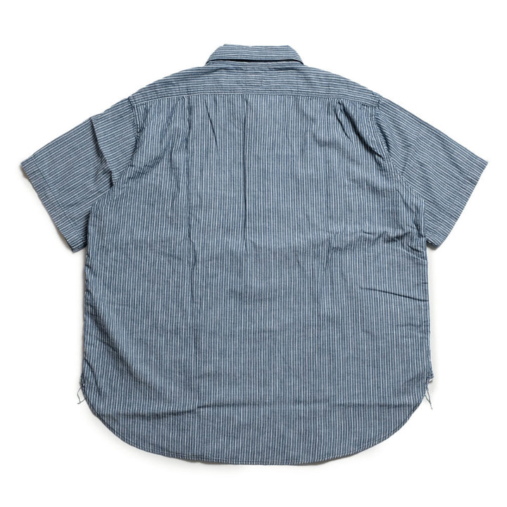 POST O'ALLS - NAVY CUT S/S : stripe chambray indigo - 3213S-SC
