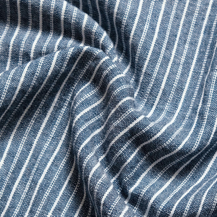 POST O'ALLS - NAVY CUT S/S : stripe chambray indigo - 3213S-SC