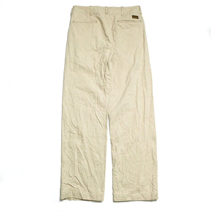 BURGUS PLUS - Military Trousers - Ecru Linen / Cotton Selvedge Denim - Lot.402Z-11-OFW