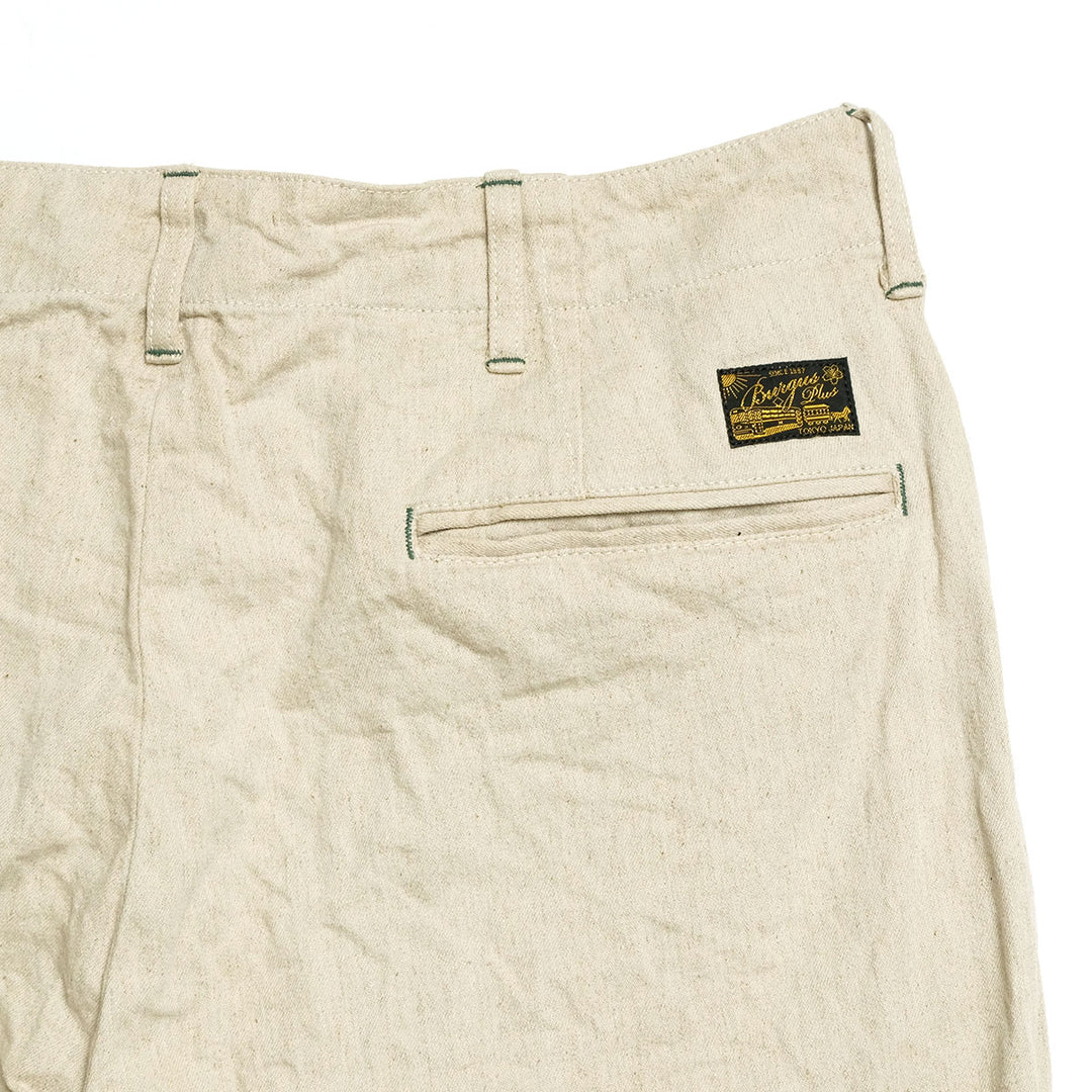 BURGUS PLUS - Military Trousers - Ecru Linen / Cotton Selvedge Denim - Lot.402Z-11-OFW