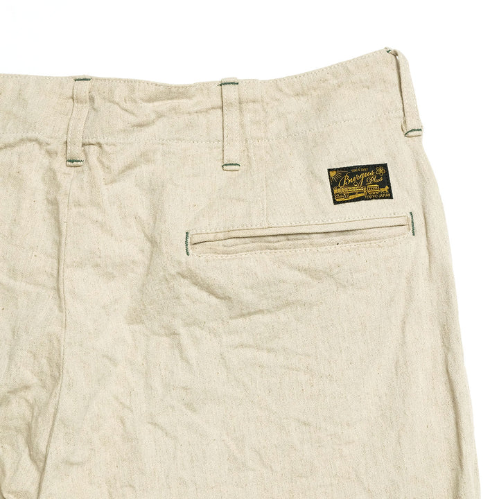 BURGUS PLUS - Military Trousers - Ecru Linen / Cotton Selvedge Denim - Lot.402Z-11-OFW