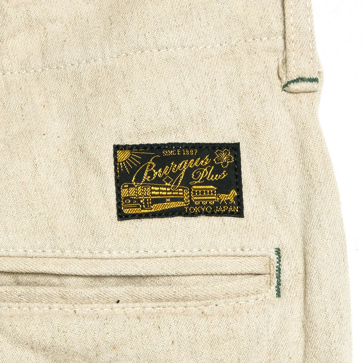 BURGUS PLUS - Military Trousers - Ecru Linen / Cotton Selvedge Denim - Lot.402Z-11-OFW