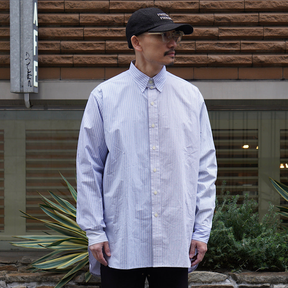 Needles - Combo Tab Collar Shirt - Cotton Typewriter Stripe - SX298