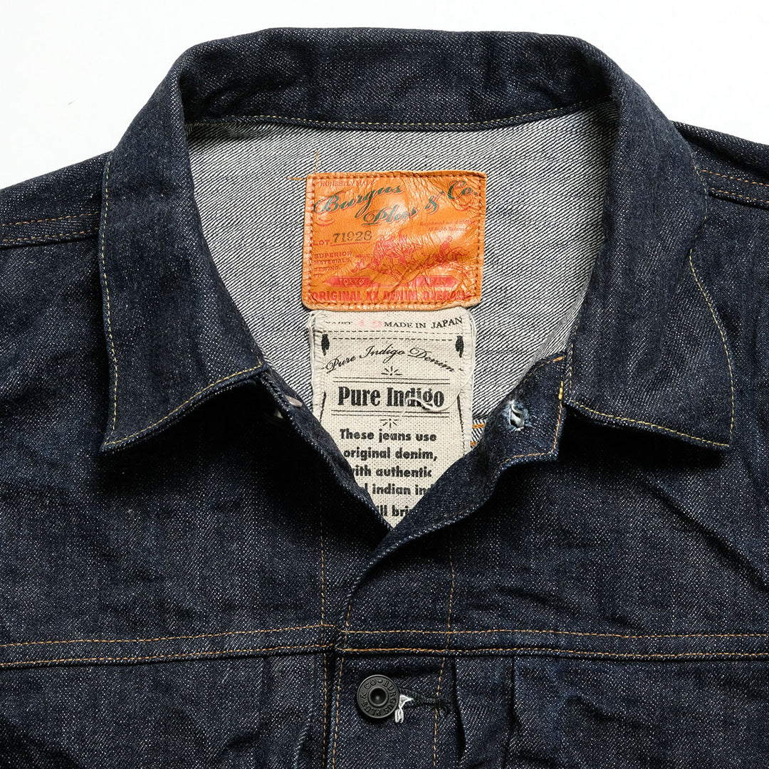 Burgus Plus - Natural Indigo - 1st Type Denim Jacket T-back style - 71928-XXT