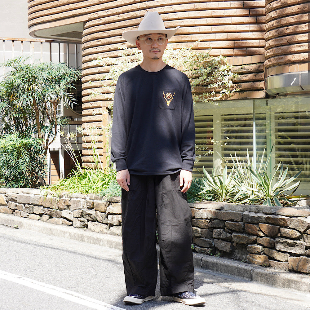 South2 West8 - L/S Round Pocket T-shirt - Circle Horn - RW658