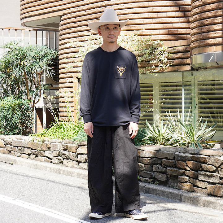 South2 West8 - L/S Round Pocket T-shirt - Circle Horn - RW658