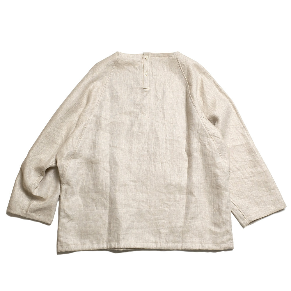 HAVERSACK - Linen Herringbone Raglan Sleeve Pullover Shirt - 822535