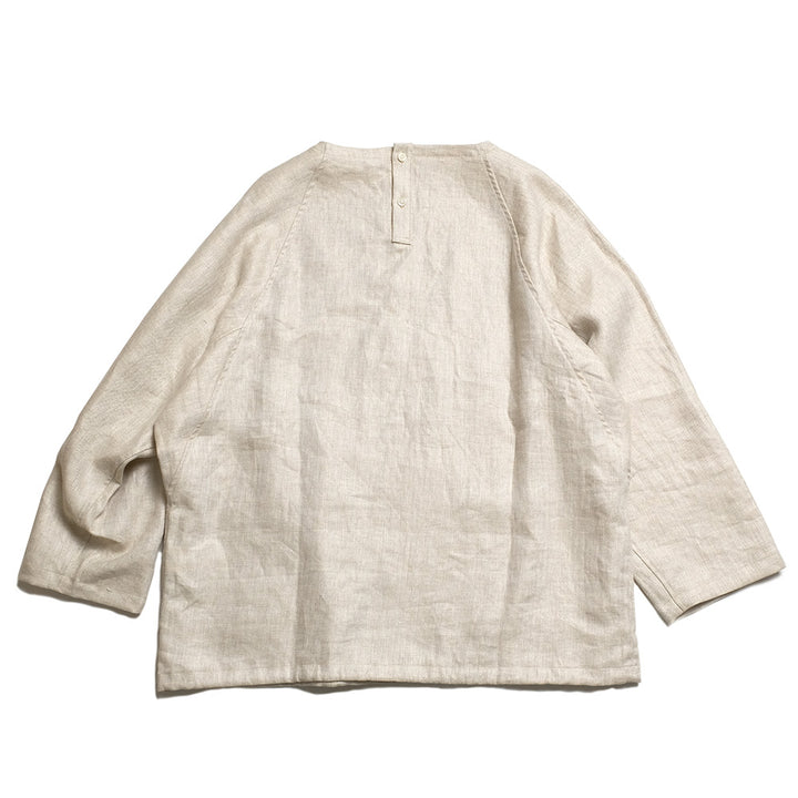 HAVERSACK - Linen Herringbone Raglan Sleeve Pullover Shirt - 822535