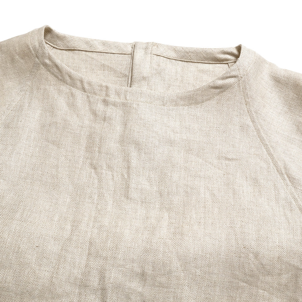 HAVERSACK - Linen Herringbone Raglan Sleeve Pullover Shirt - 822535