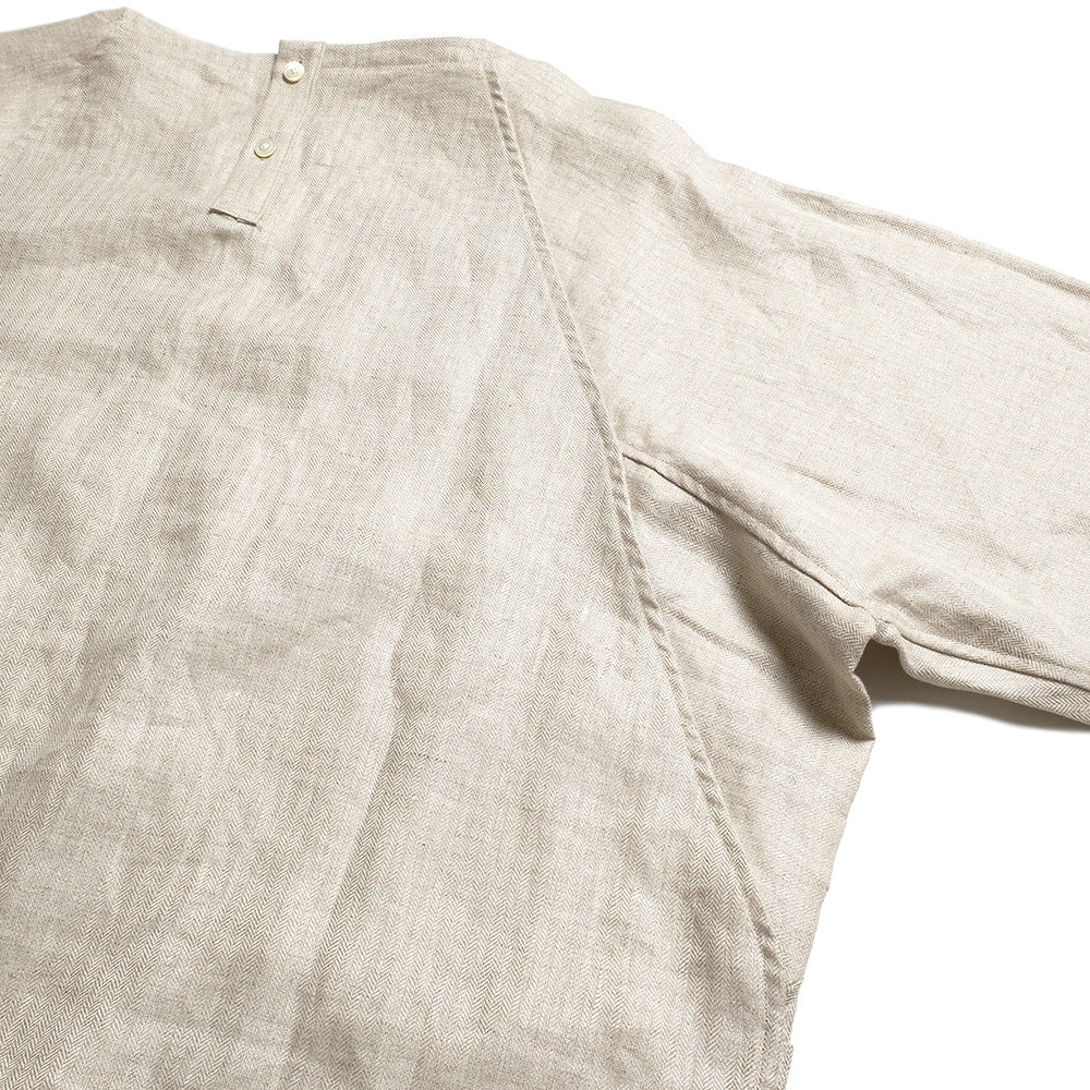 HAVERSACK - Linen Herringbone Raglan Sleeve Pullover Shirt - 822535