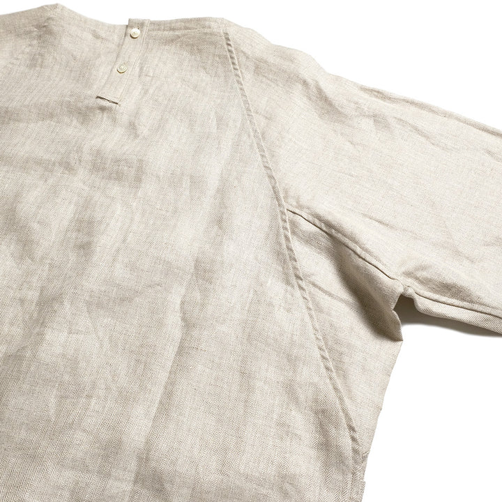 HAVERSACK - Linen Herringbone Raglan Sleeve Pullover Shirt - 822535