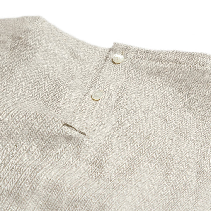 HAVERSACK - Linen Herringbone Raglan Sleeve Pullover Shirt - 822535