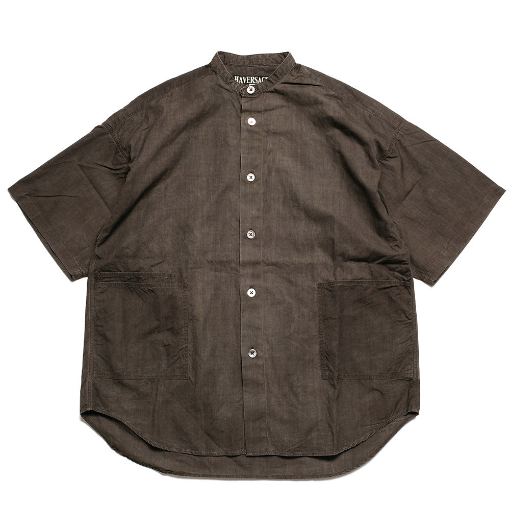 HAVERSACK Ink-dyed Broad Cloth Band Collar Over Shirt 822539