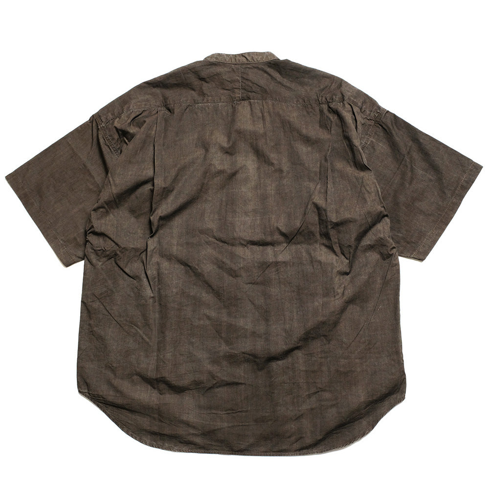 HAVERSACK - Ink-dyed Broad Cloth Band Collar Over Shirt - 822539
