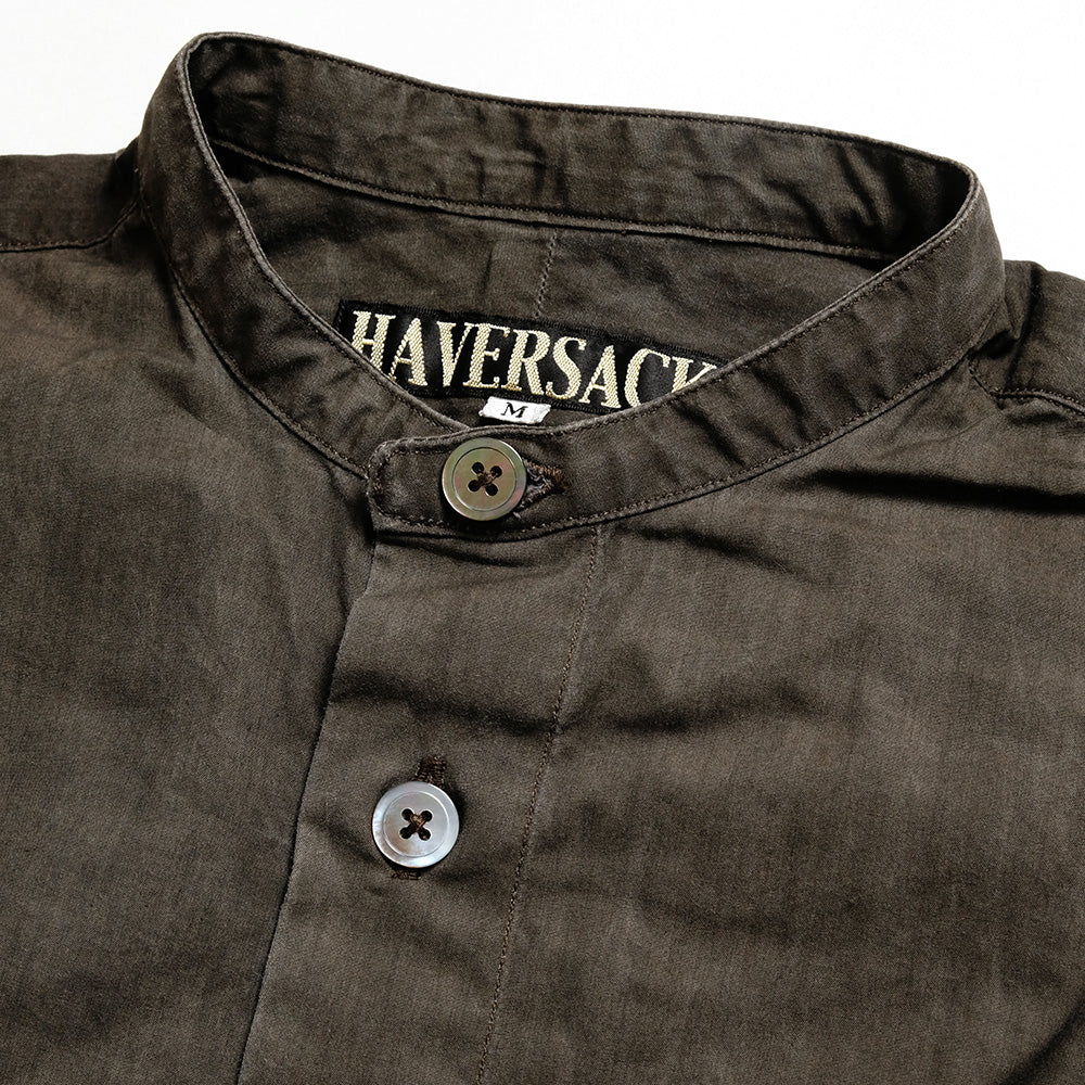 HAVERSACK - Ink-dyed Broad Cloth Band Collar Over Shirt - 822539