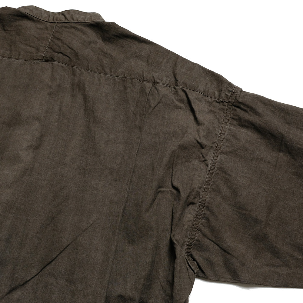 HAVERSACK - Ink-dyed Broad Cloth Band Collar Over Shirt - 822539