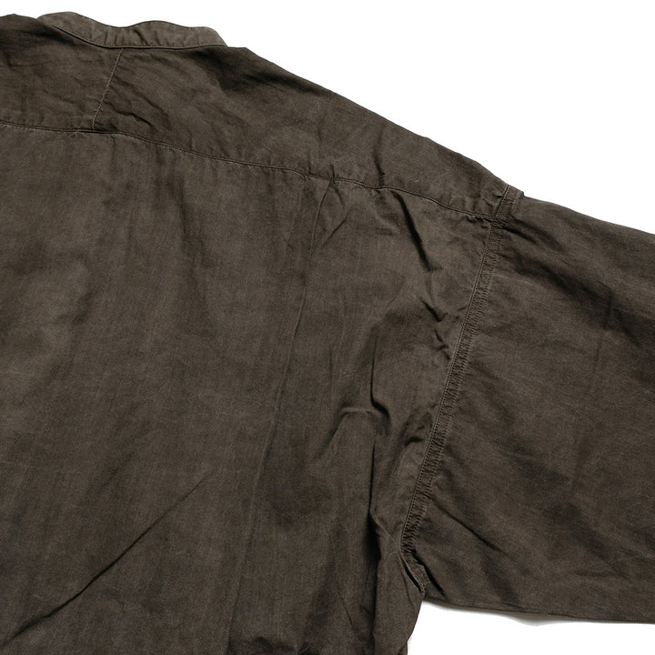 HAVERSACK - Ink-dyed Broad Cloth Band Collar Over Shirt - 822539