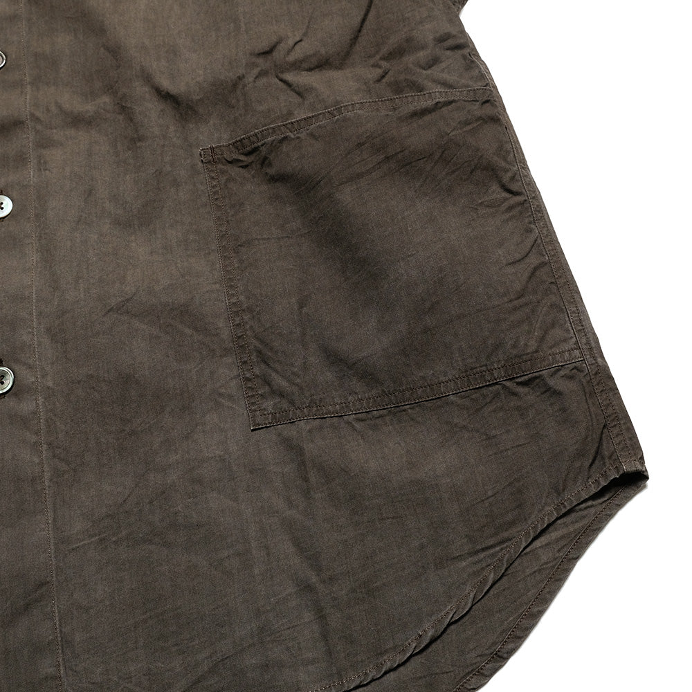 HAVERSACK - Ink-dyed Broad Cloth Band Collar Over Shirt - 822539
