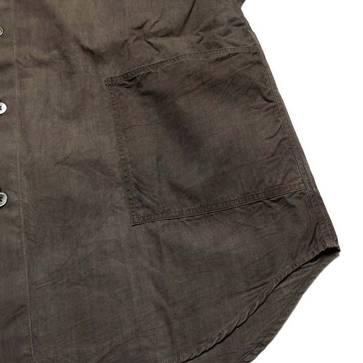 HAVERSACK - Ink-dyed Broad Cloth Band Collar Over Shirt - 822539