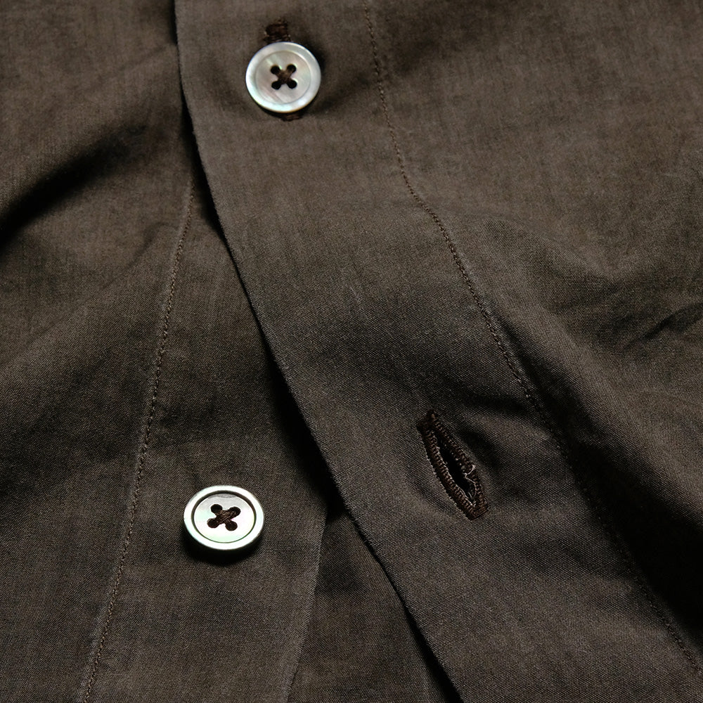 HAVERSACK - Ink-dyed Broad Cloth Band Collar Over Shirt - 822539