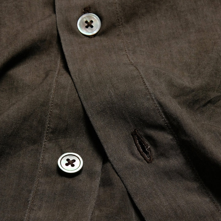 HAVERSACK - Ink-dyed Broad Cloth Band Collar Over Shirt - 822539
