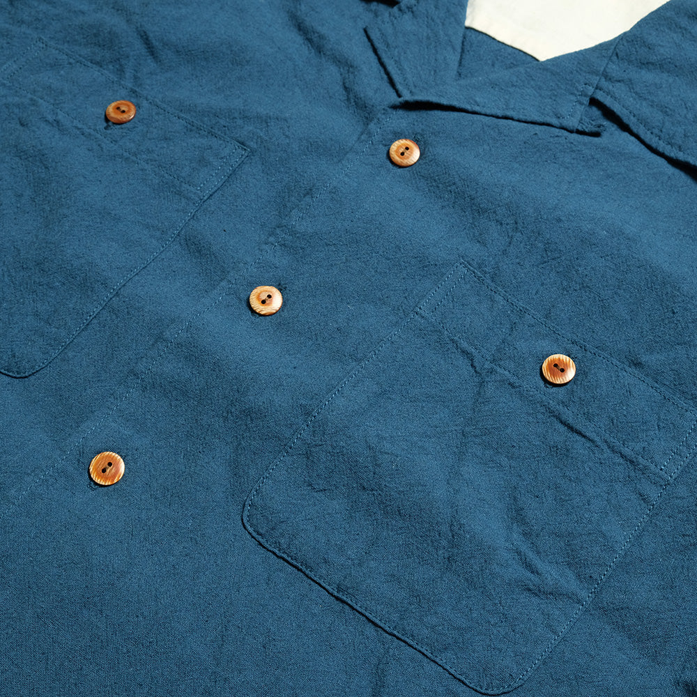 【SUN HOUSE EXCLUSIVE 】BURGUS PLUS - Open Collar Cotton Linen S/S Shirt - BP25502SH