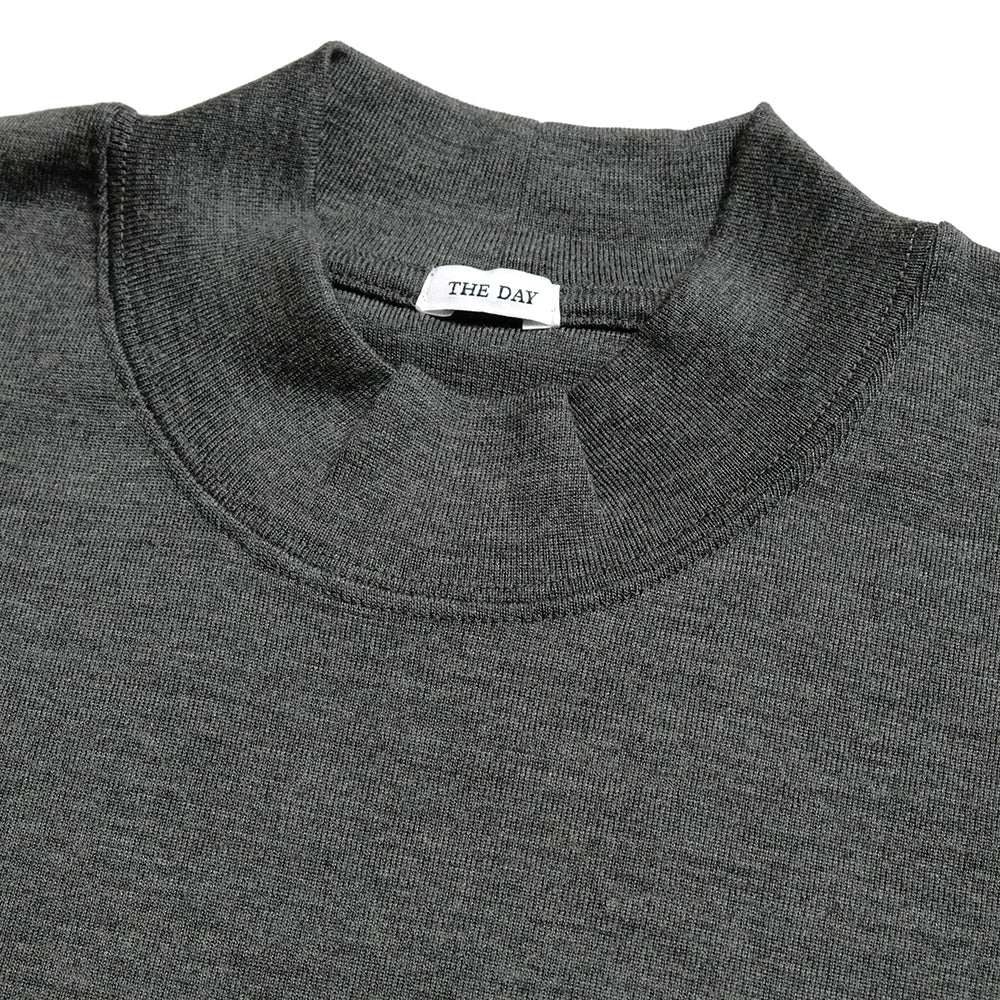 THE DAY - MERINO WOOL MOCK NECK LONG SLEEVE SHIRT - D25MS-0202