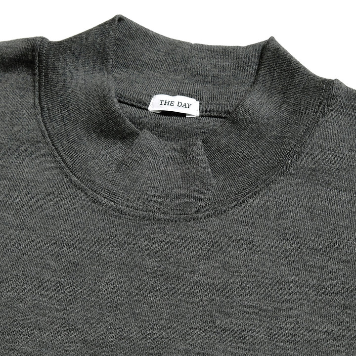 THE DAY - MERINO WOOL MOCK NECK LONG SLEEVE SHIRT - D25MS-0202