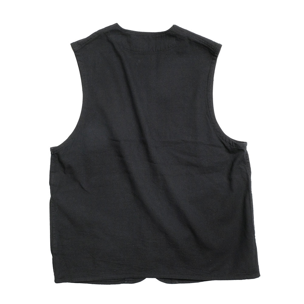 GOLD - COTTON × SILK NEP DUCK WORK VEST - GL15677