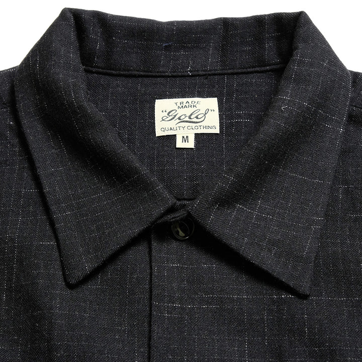 GOLD - Super 120's WOOL PLAID OPEN SHIRT - GL29548