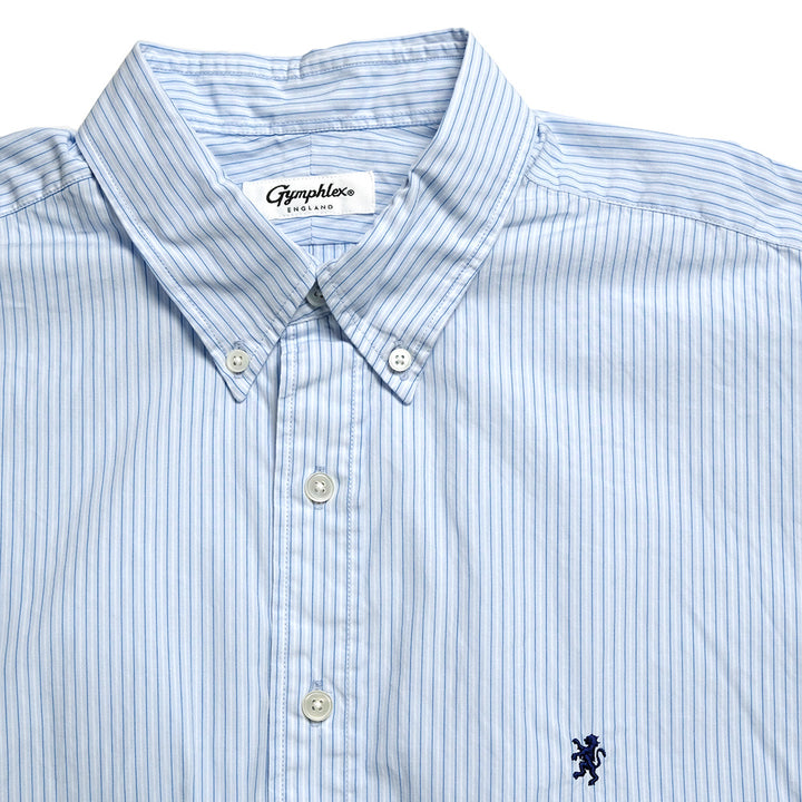 Gymphlex - B.D. Stripe Short Sleeve Shirt - GY-B0248PSE - Sax