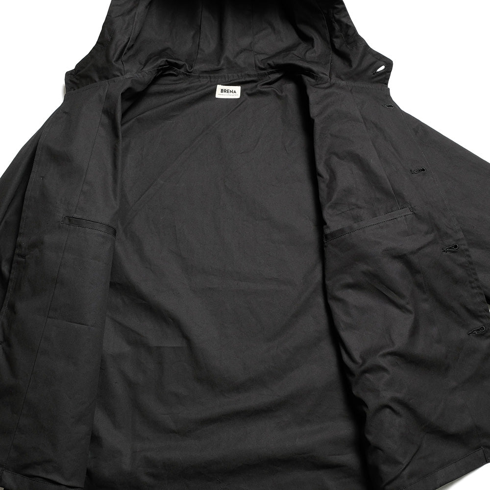 BRENA - Hood Coach Jacket - High Count Vintage Ox Black - HOOD-F25