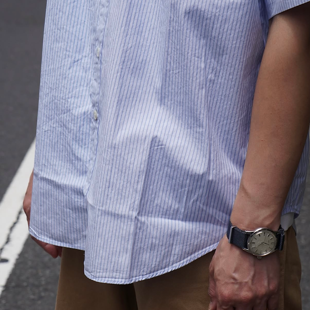 Gymphlex - B.D. Stripe Short Sleeve Shirt - GY-B0248PSE - Sax