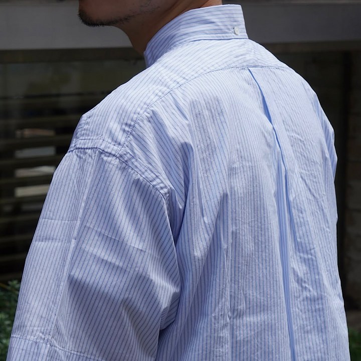 Gymphlex - B.D. Stripe Short Sleeve Shirt - GY-B0248PSE - Sax
