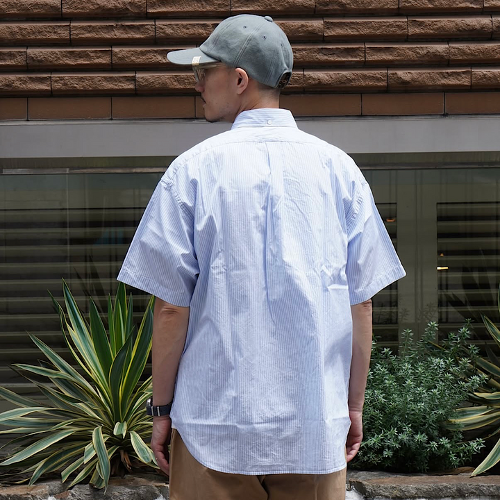 Gymphlex - B.D. Stripe Short Sleeve Shirt - GY-B0248PSE - Sax