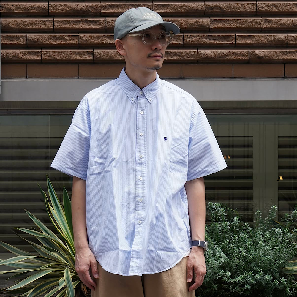 Gymphlex - B.D. Stripe Short Sleeve Shirt - GY-B0248PSE - Sax