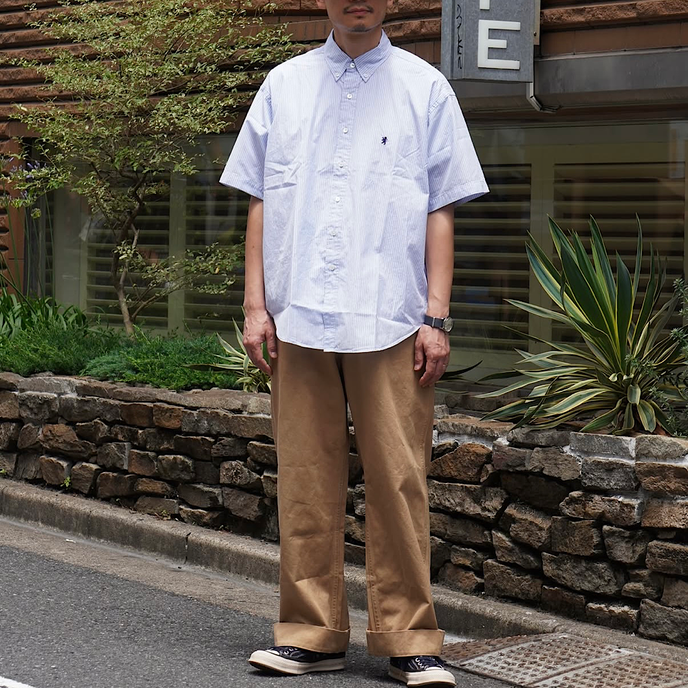 Gymphlex - B.D. Stripe Short Sleeve Shirt - GY-B0248PSE - Sax