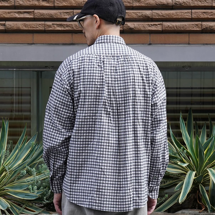 Porter Classic - ROLL UP FLANNEL GINGHAM CHECK SHIRT - PC-016-3684