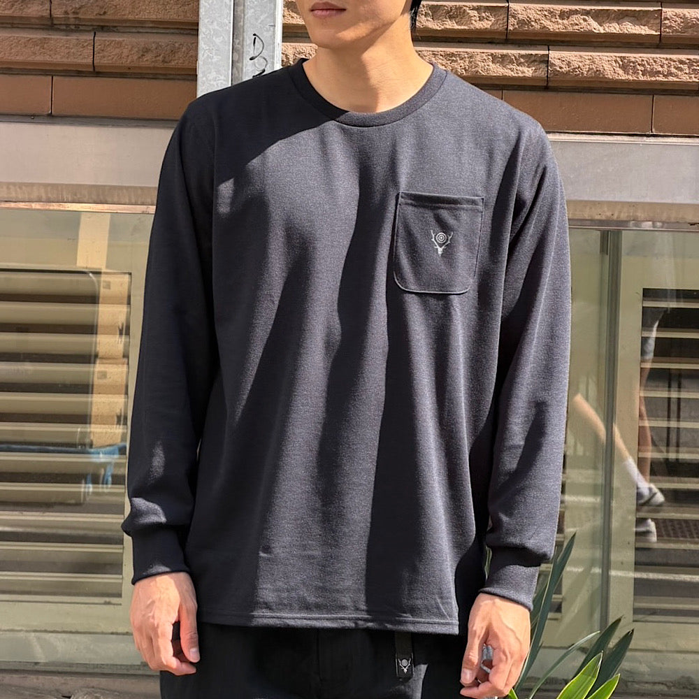 South2 West8 - Long Sleeve Round Pocket Tee - Circle Horn - TY857