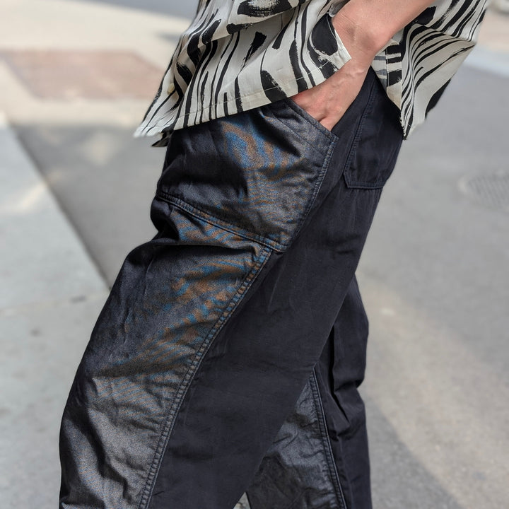 JUNYA WATANABE MAN - Cotton Ester Denim X Cotton Linen Pants - WO-P029-051