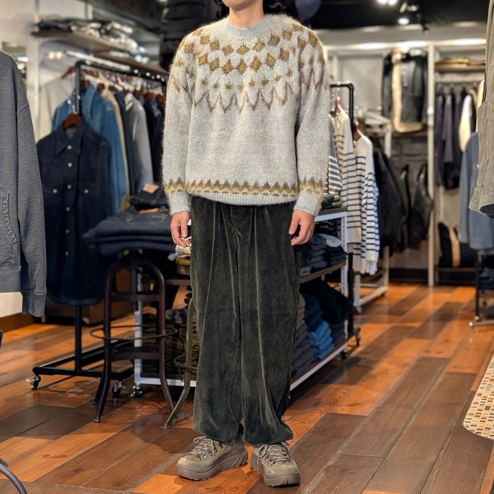 South2 West8 - Mohair Crew Neck Sweater - Nordic Skull - RW663