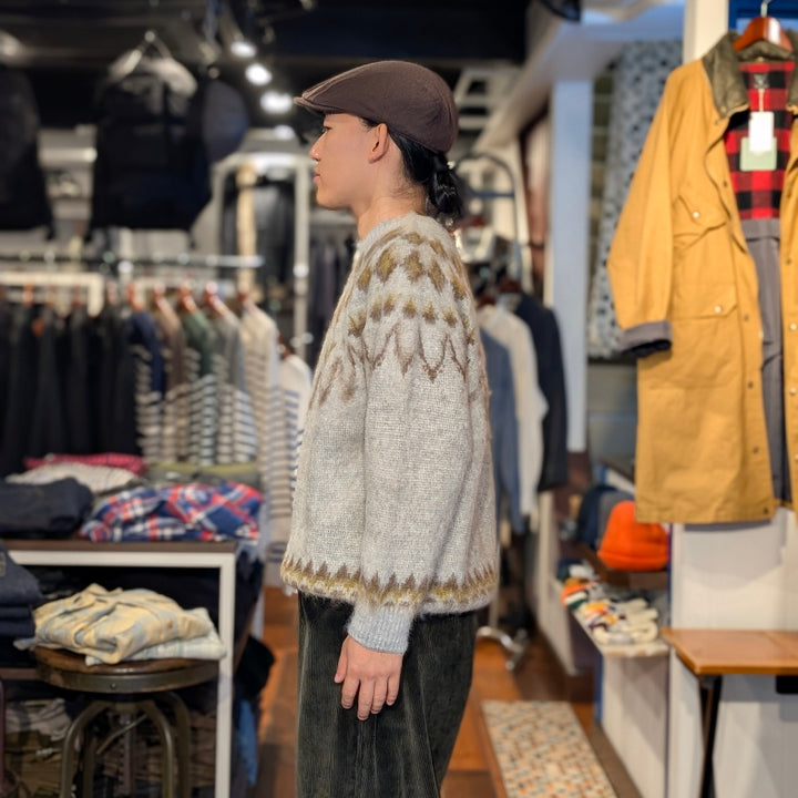 South2 West8 - Mohair Crew Neck Sweater - Nordic Skull - RW663