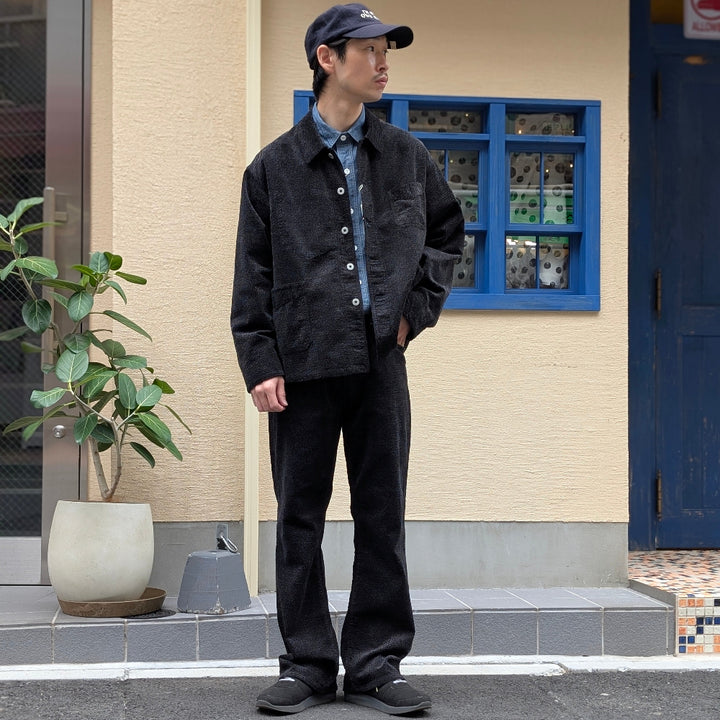 POST O’ALLS - POS-Travail 2 - Wide wale cords Printed gray - 3131-WWP