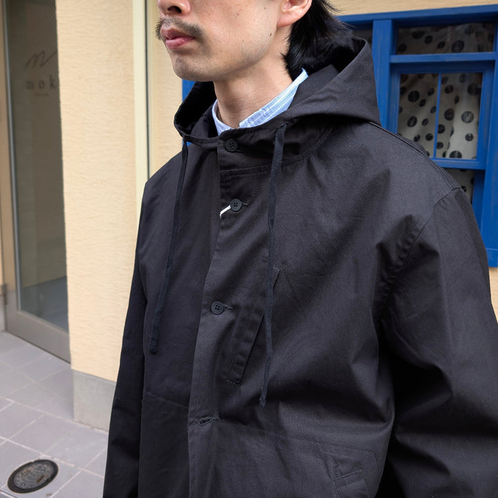 BRENA - Hood Coach Jacket - High Count Vintage Ox Black - HOOD-F25