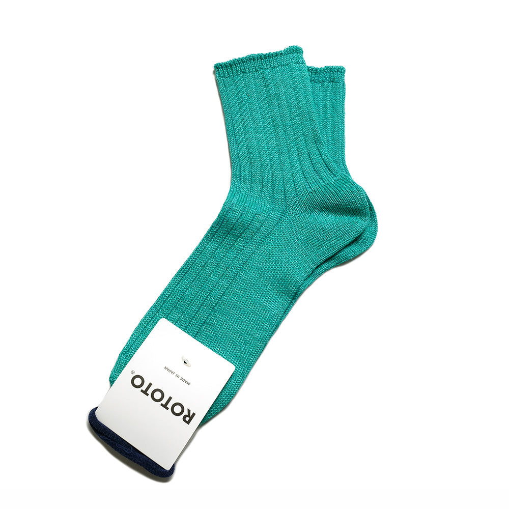 ROTOTO - LINEN COTTON RIBBED ANKLE SOCKS - R1462-231