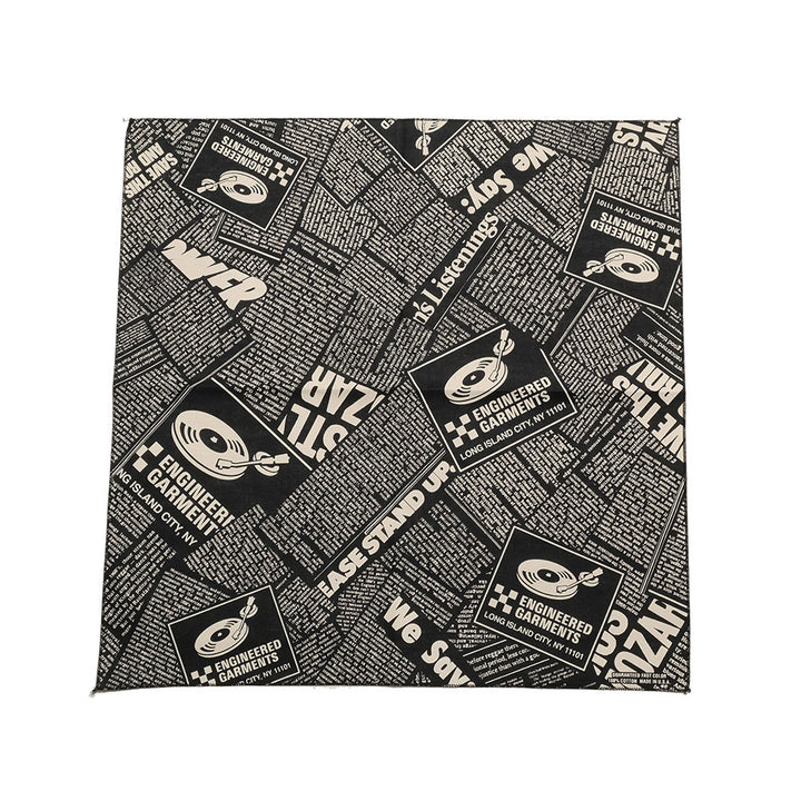 Engineered Garments - Printed Bandana - Black News - SW494
