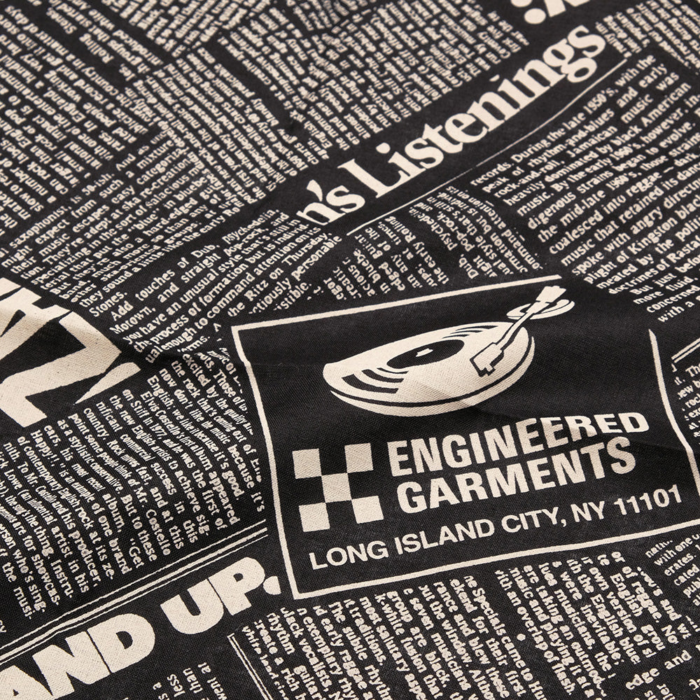 Engineered Garments - Printed Bandana - Black News - SW494