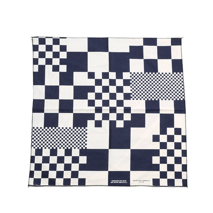 Engineered Garments - Printed Bandana - Navy Checker - SW495