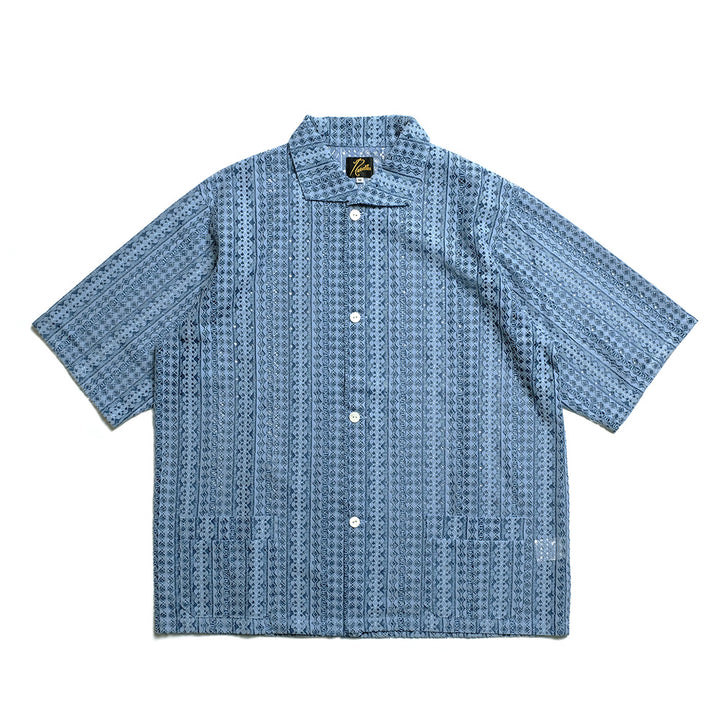 Needles - S/S Widespread Collar Shirt - Raschel Lace - SX284