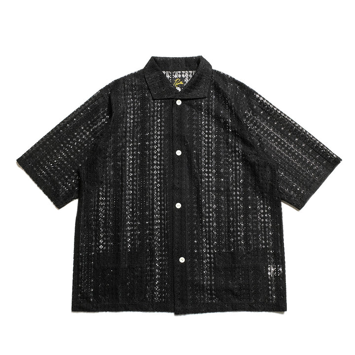 Needles - S/S Widespread Collar Shirt - Raschel Lace - SX284